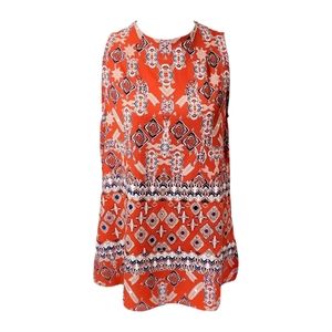 Elodie Geometric Print Sleeveless Blouse